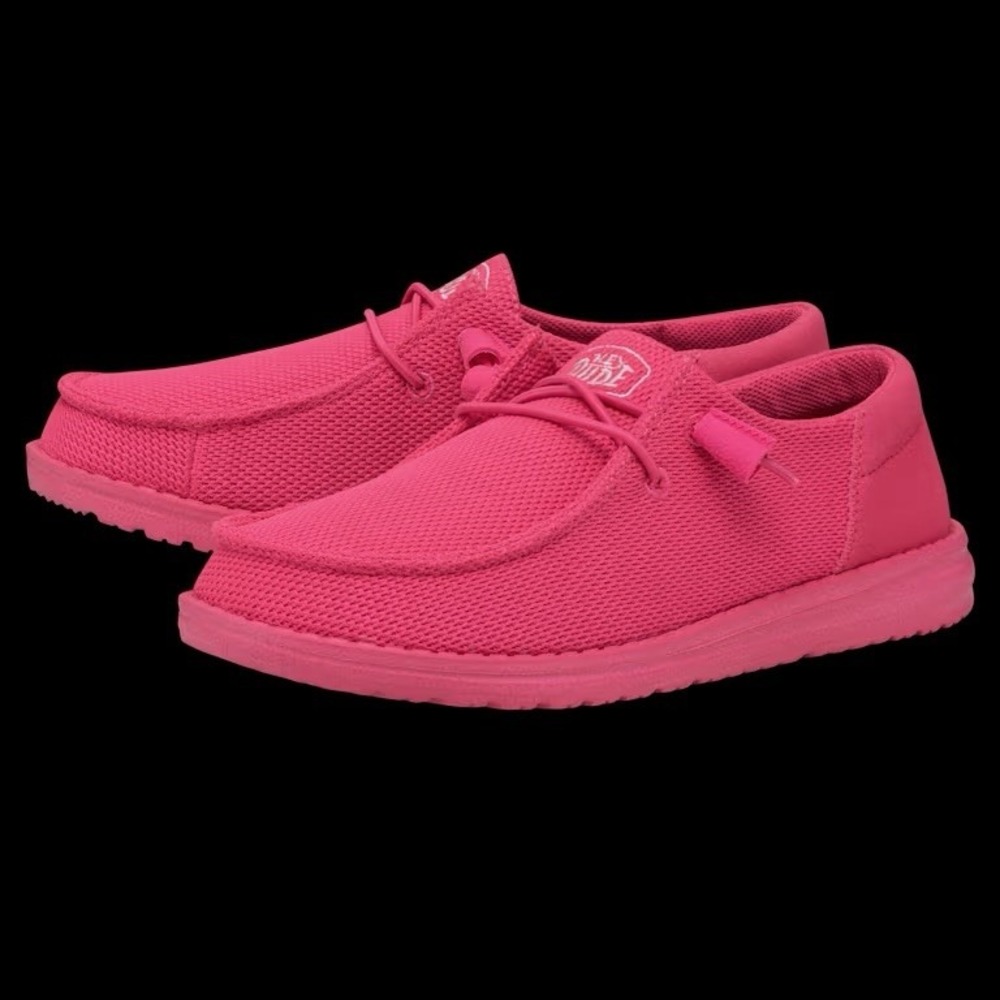 New Hey Dude Wendy Electric Pink Neon Funk Mono Slip On Shoes Sz 6